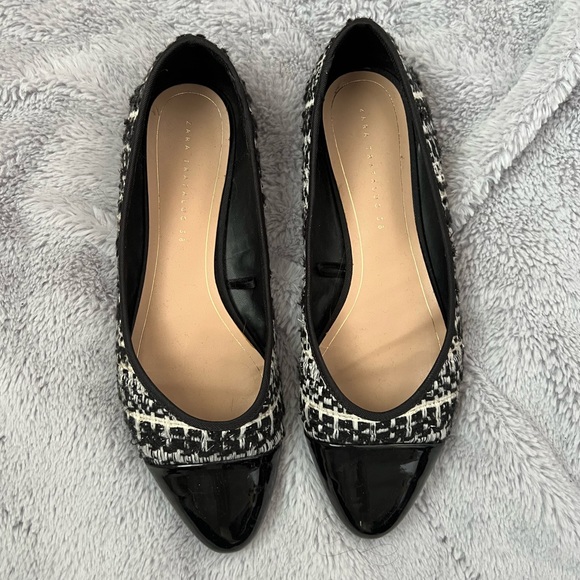 Zara Shoes - Zara Tweed Flats Pointed Size 8